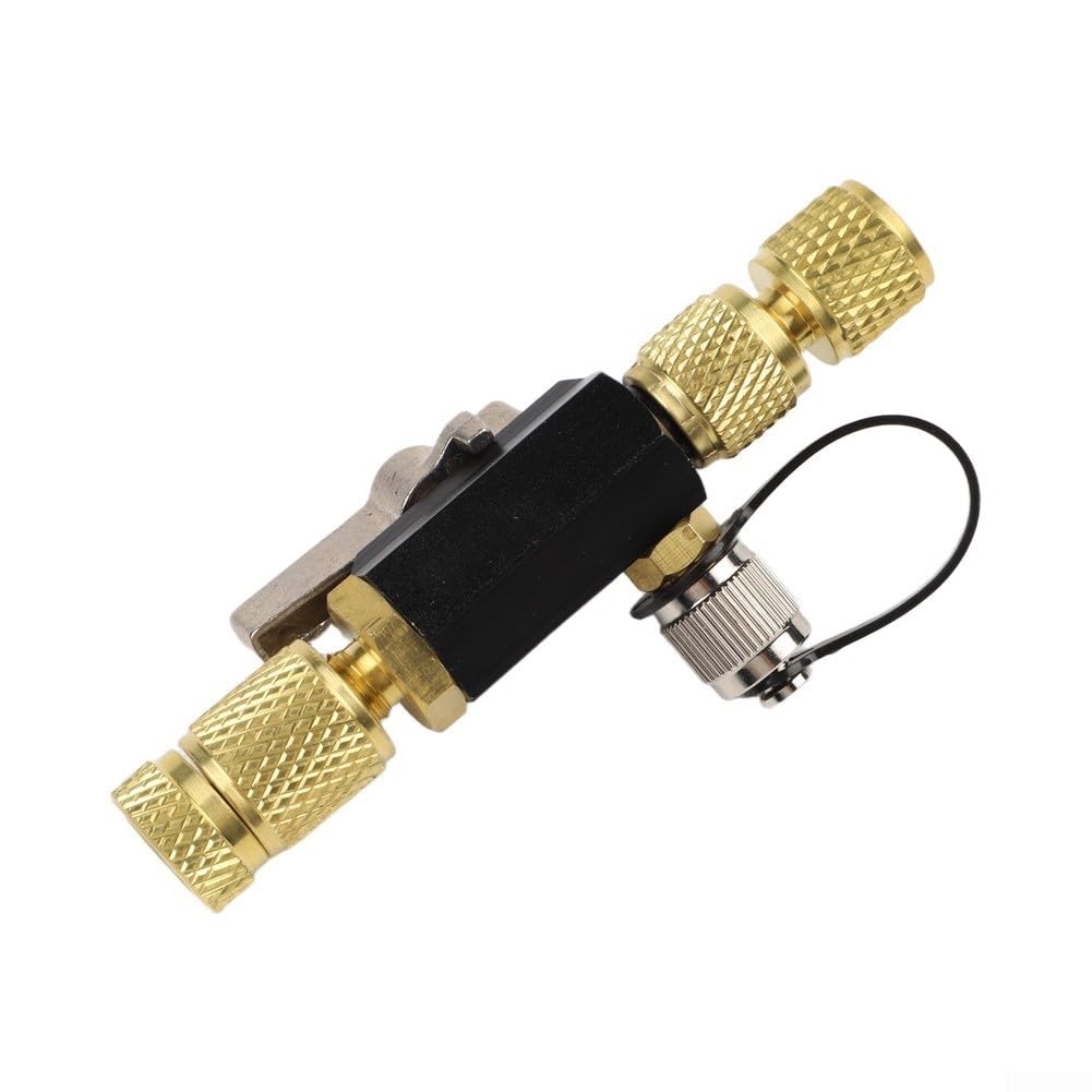 Strumento di rimozione del nucleo della valvola, estrattore visivo della valvola, strumento HVAC due in uno con vetro di controllo per raccordi da 1/4 e 5/16 pollici, design a tappo magnetico per