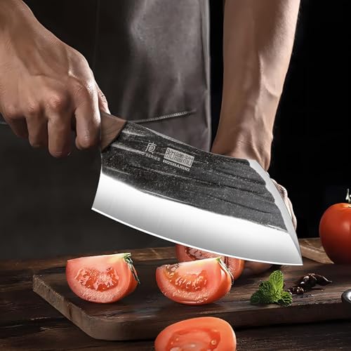 HOSHANHO 6 Inch Cleaver Knife, Hand Forged Vegetable Meat Cleaver, Full Tang Chopper Butcher Knife for Meat Cutting for Kitchen, Outdoor Cooking, Camping - Image 7