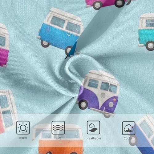 Girls Panties, Colorful Retro Camper Toddler Briefs, Girls Cotton Underwear, 2T–8 Years3