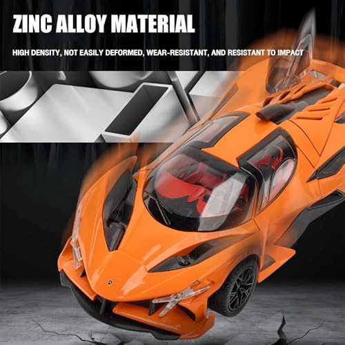 Image of 1:24 Scale Big Size Apollo Evo Supercar Toy Car | Metal Diecast Car for Kids with Openable Doors, Sound, Light Effects, Black