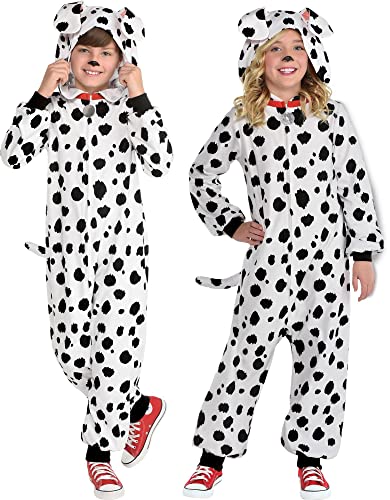 amscan Dalmatian Hooded Jumpsuit For Kids- Black and White - 1 Set, Small