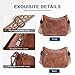 VIMUTI Crossbody Bags for Women,Vegan Leather Crossbody Purse with Adjustable Strap Embossed Flower Women's Shoulder Handbags (01-Brown)