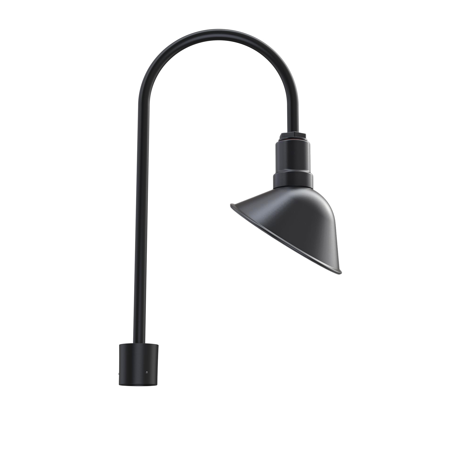 Steel Lighting Co. Venice Light | Outdoor Pole Top Mounted | 9 inch Dome | Upslope Gooseneck with Slip Fitter for 2-3/8" Standard Poles | Made in