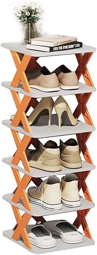 Miniatura 8 de Organizador de almacenamiento de zapatos de varias capas, zapatero estrecho y vertical, pequeño soporte vertical para zapatos, organizador de