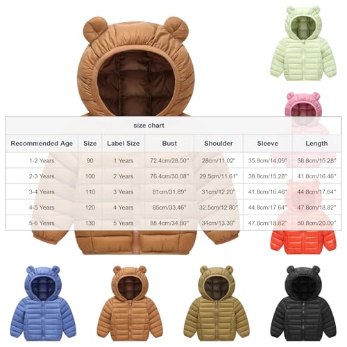 Puffer Jackets for Girls Fashion Boys Lightweight Jacket with Pockets Hooded Cute Coat Winter Clothes Kids Outwear2