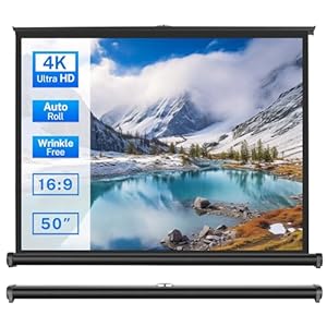 Goldengrainv 50-Zoll einziehbare Projektor-Leinwand 4K