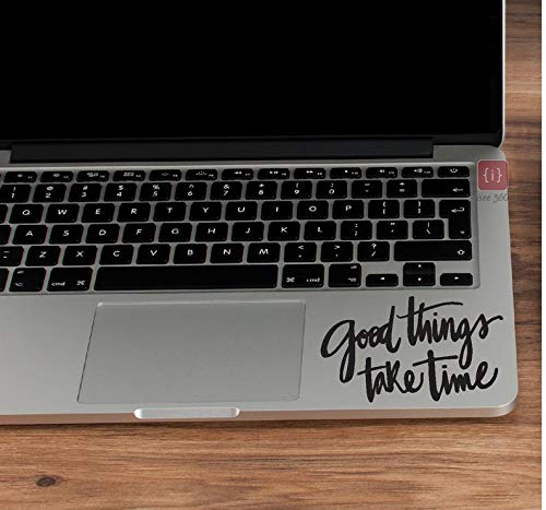 ISEE 360® Good Things take time Inspiration Quotes Laptop Sticker Laptop Skin 14, 12,15.6,15 Inches and All Models Vinyl (Black) Decals L x H 9.4 cm x 5.3 cm (B07QNQTVF7) Amazon Price History, Amazon Price Tracker