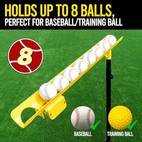 Baseball Soft Toss Machine with Rebound Net,Electric Motor Soft Toss Training System Hold Up 8 Balls,Height and Speed Adjustable Baseball Pitching Machine For Coaches,Professional | Included Carrybag