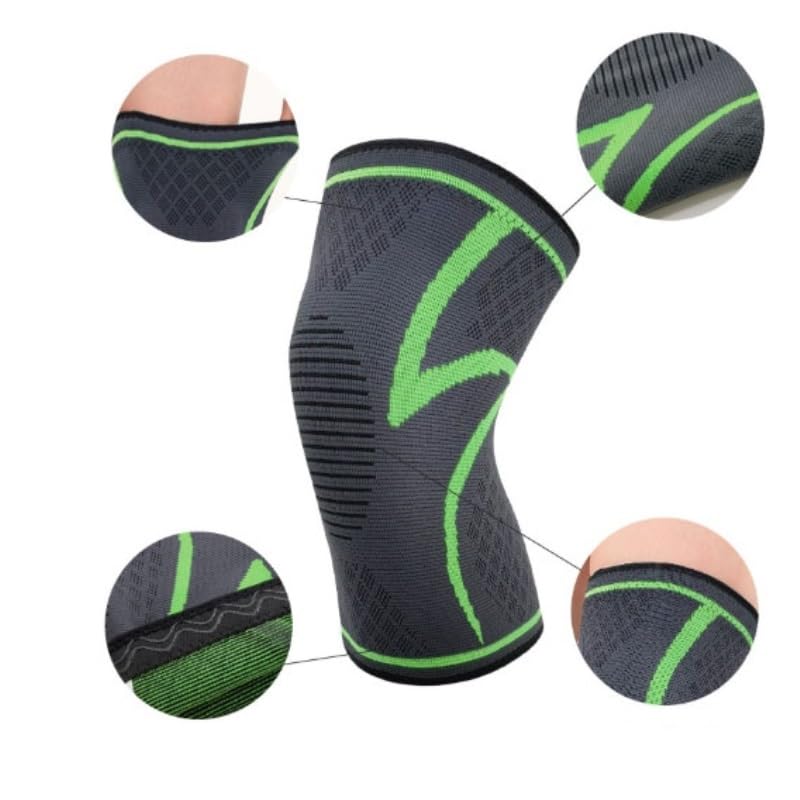 Exercise, protection Sports Knee Pads Nylon Elastic Knitted Warm Protective Gear Cycling Fitness Running Knee Pads for Fitness, cycling, running, playing football(S/M)