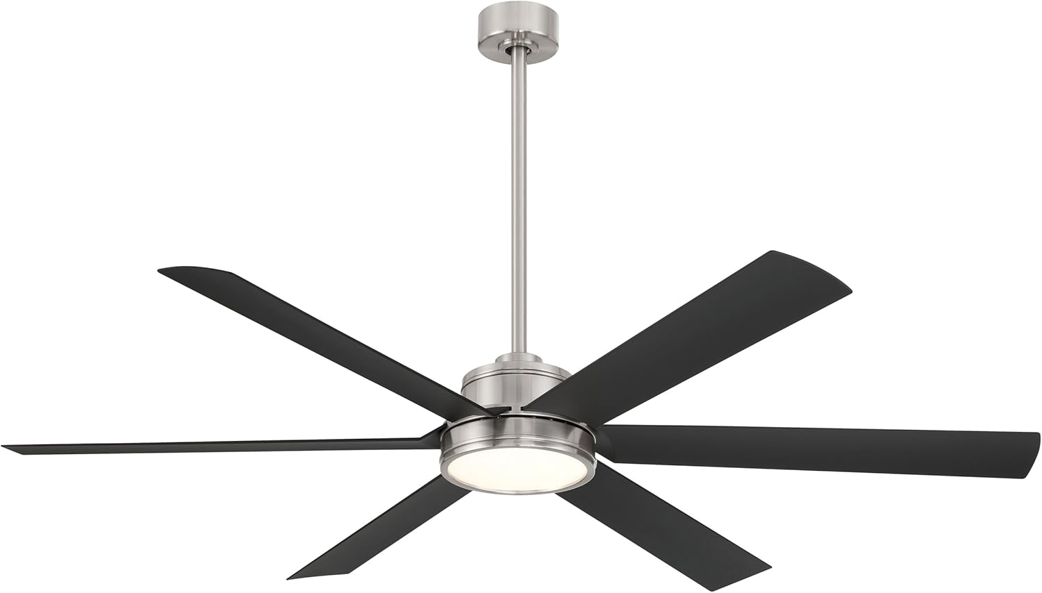 MINKA-AIRE F897L-BNW/CL Cairo 65" 6-Blade LED Smart Indoor/Outdoor Ceiling Fan - Brushed Nickel Wet and Coal Finish Blades with Matte Lens