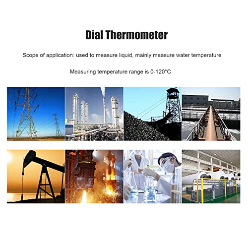 Zifferblatt-Thermometer, Kupfersensor, klare Temperaturskala, Flüssigkeitswassermessung, 0-120 °C, 52 mm