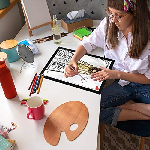 Rechargeable A4 Light Pad, Led Tracing Light Box For Diamond Painting, Comzler Light Board With Stepless Dimmable And Type-C Cable, Ultra-Thin Light Table For Weeding Vinyl, Sketching, Animation, Pink #TOP5