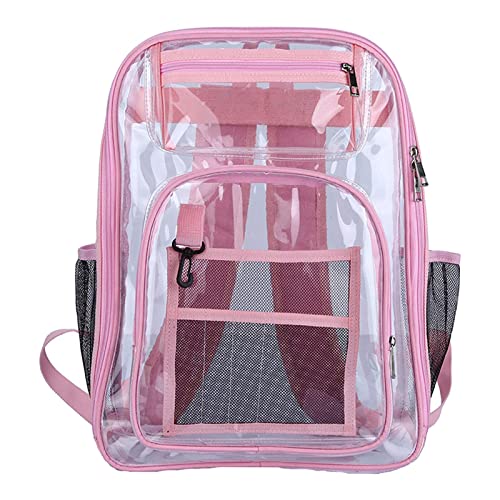Sac à dos transparent rose pour passer la sécurité sans stress en PVC