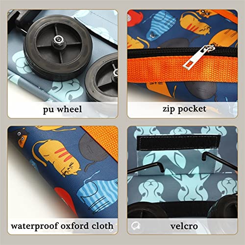 STTTBD Zusammenklappbarer Einkaufstrolley, Faltbarer, wiederverwendbarer Einkaufswagen auf Rädern, Einkaufstasche for… – Bild 7