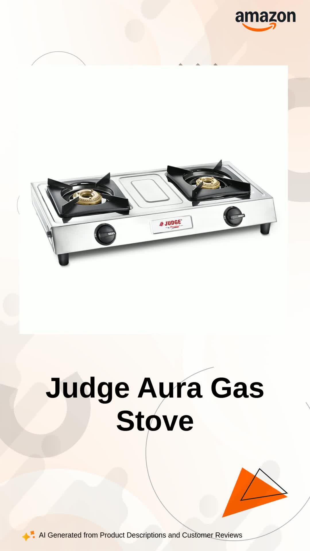 Judge by Prestige Aura Stainless Steel Manual Gas Stove JAG 06 (2