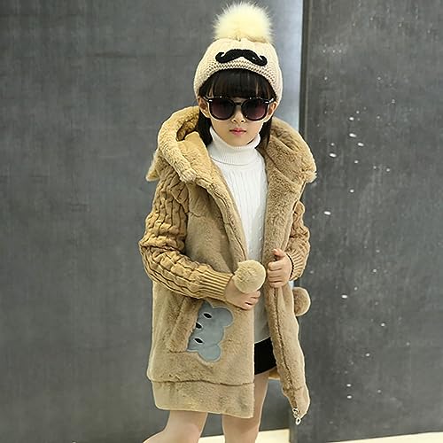 Winter Warm Fleece Coat Kids Little/big Baby Girls Winter Hooded Long Sleeve Zipper Jacket Pattern Flannel Warm Coat3