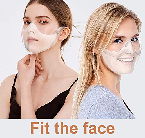 SpoolX Reusable Transparent Face Masks, Upgraded Breathable, Clear Plastic Anti-Fog Dustproof Windshield Protective For Women Men (2PCS)