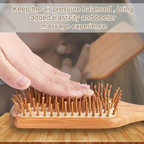 Haarbürste Holz Antistatische Paddelbürste Haarbürste Herren Bambusgriff mit Abgerundeten Holzborsten bürste für Extensions für Frauen Männer und Kinder Eduzieren Frizz Massage Kopfhaut - Platz