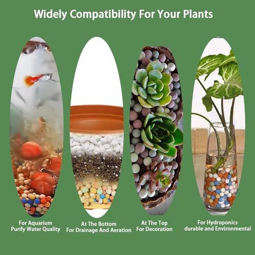 Image of Colorful Leca Clay Pebbles 5LBS for Plants 8-10mm Natural Organic Leca Balls Indoor Potting Garden Soil for Orchid, Succulents, Hydroponics, Decoration, Drainage (Colorful-2, 5 lbs)