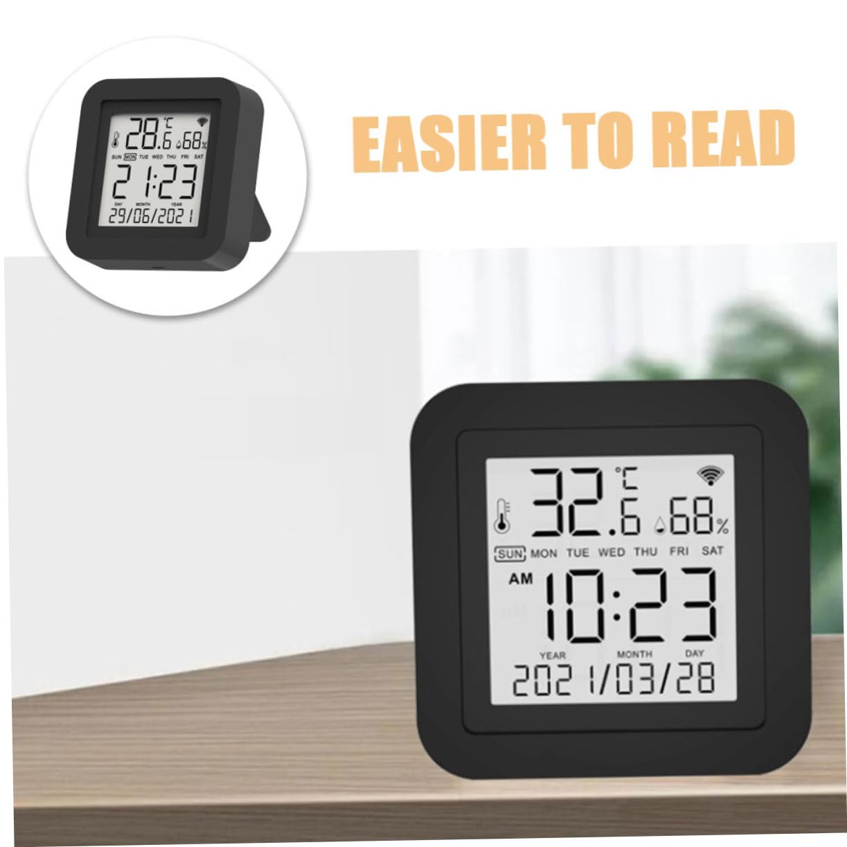 BESTonZON Termometro Igrometro USB Portatile e Ufficio Misuratore Temperatura e Umidità con Display LCD Adatto per Cameretta e Incubatori