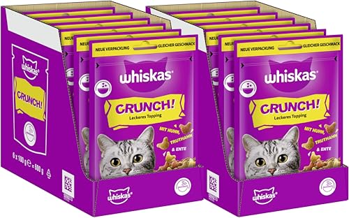 WHISKAS® Crunch Portionsbeutel mit Huhn, Truthahn und Ente 2 x 6 x 100g