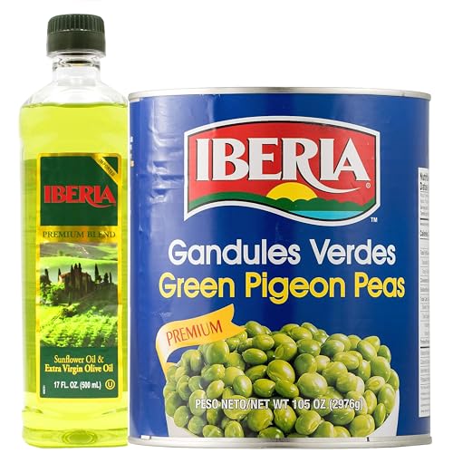 Iberia Aceite Extra Virgen y Aceite de Girasol 17 Fl Oz + Guisantes Verdes 105 Oz
