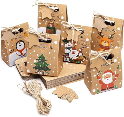 LEMESO ギフトボックス クリスマス ラッピング 箱 24枚 おしゃれ プレゼント ギフト 可愛い 贈り物 丈夫 便利 長方形 無地 手持ち型 (小サイズ)