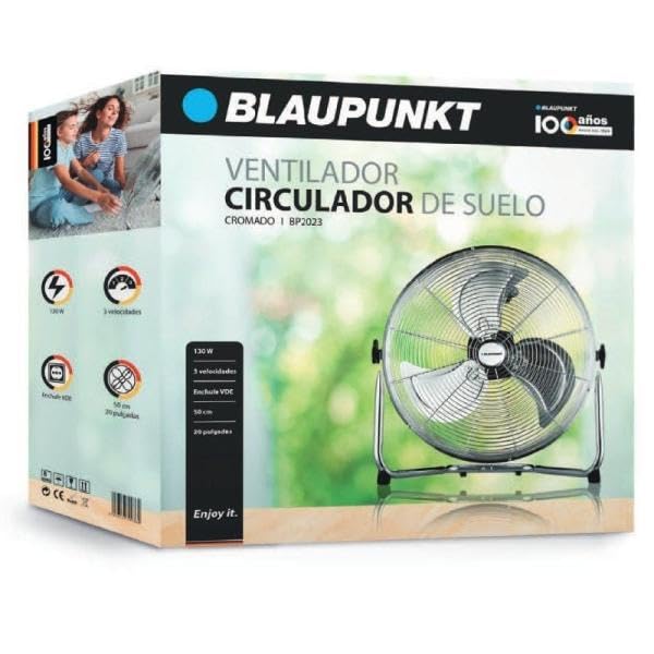 Ventilador de Suelo BLAUPUNKT BP2023 130W 50cm 3 Velocidades Cromado Industrial