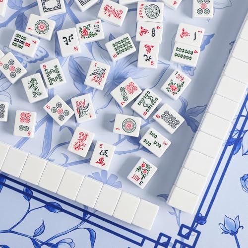 Tapete Mahjong azul con bolsa de transporte miniatura 3