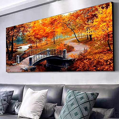 Broderie diamant kit complet Instarry 100x40 paysages d'automne pour loisirs créatifs