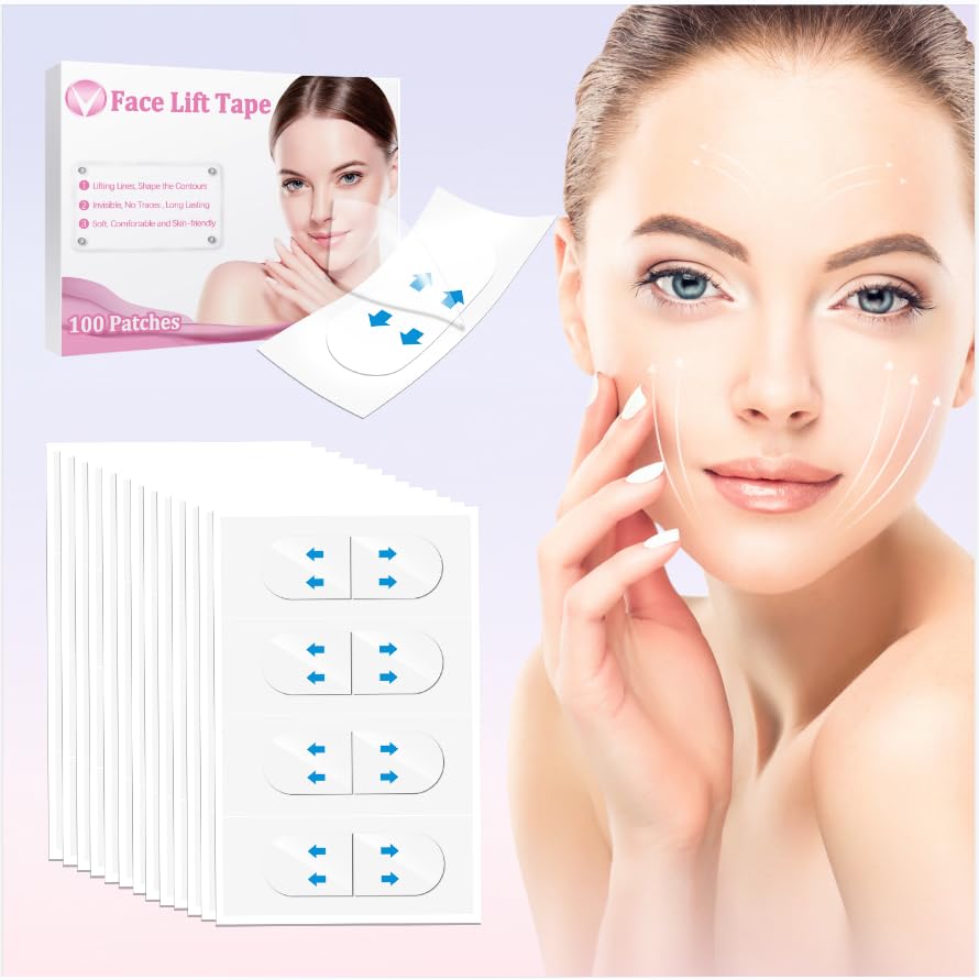 Cinta de elevación facial invisible, cintas y bandas de estiramiento facial, cinta de elevación facial instantánea, elevador de cara, calcomanías