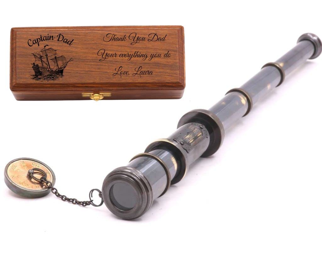 Personalized Telescope Antique Replica Marine Telescope Nautical Decor Collectible Spyglass Engraved Telescope, Unusal Gift to Son, Grandson… (Dollond