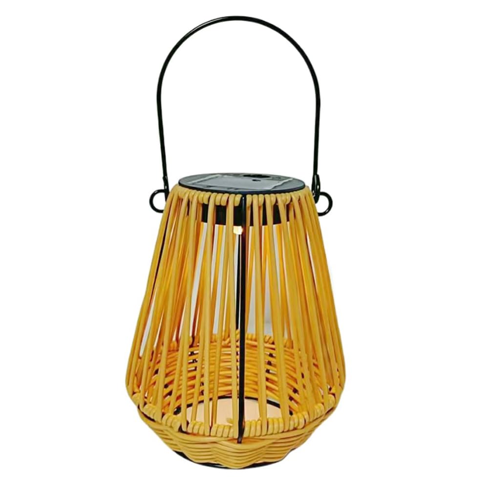 Lámpara colgante de ratán decorativa solar LED para jardín, multifunción para exteriores