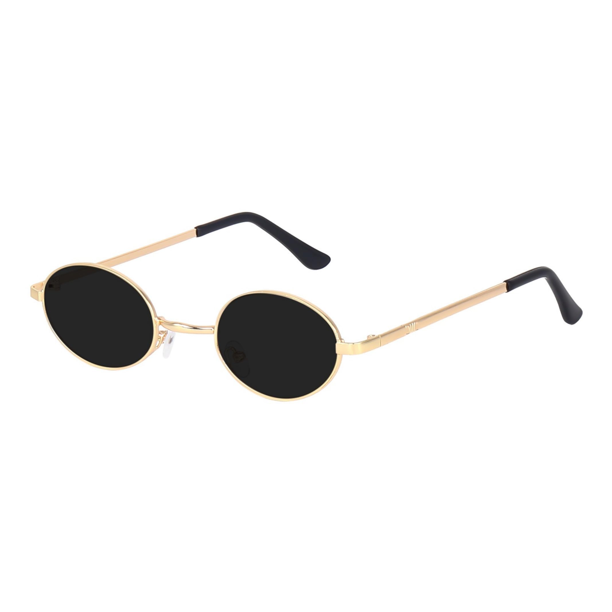 Retro Oval Sunglasses for Men & Women Metal Frame Non-Polarized UV Protection Vintage Eyewear Designe Goggles-picture-19