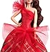 Barbie Signature 2024 Holiday Dolls, Seasonal Collector Gift, Plaid Gown with Red Bow, Displayable Packaging, Dark Brown Hair