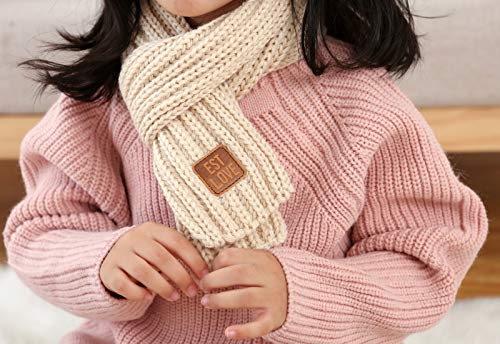 Kids Winter Knitted Warm Scarf Boys Girls Toddlers Solid Color Soft Scarfs Neck Warmer4