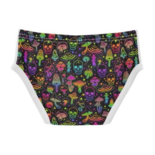 Boys' Exclusive Briefs Toddler Underwear 95% Combed Cotton Boxerbriefs 2T Halloween Skull Mushroom 182