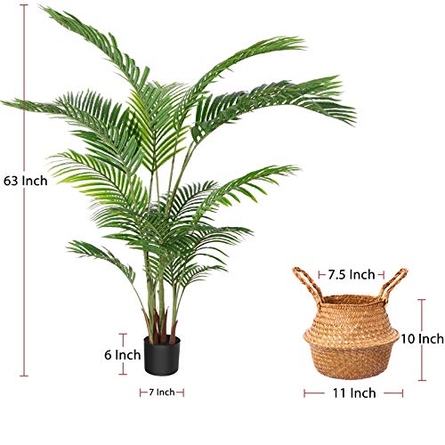 image for Ferrgoal Artificial Areca Palm Plants 63 Inch Fake Dypsis Lutescens Tr