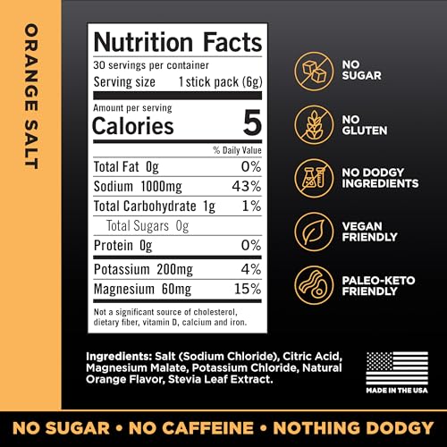 Image of LMNT Zero Sugar Electrolytes - Orange Salt | Drink Mix | 30-Count