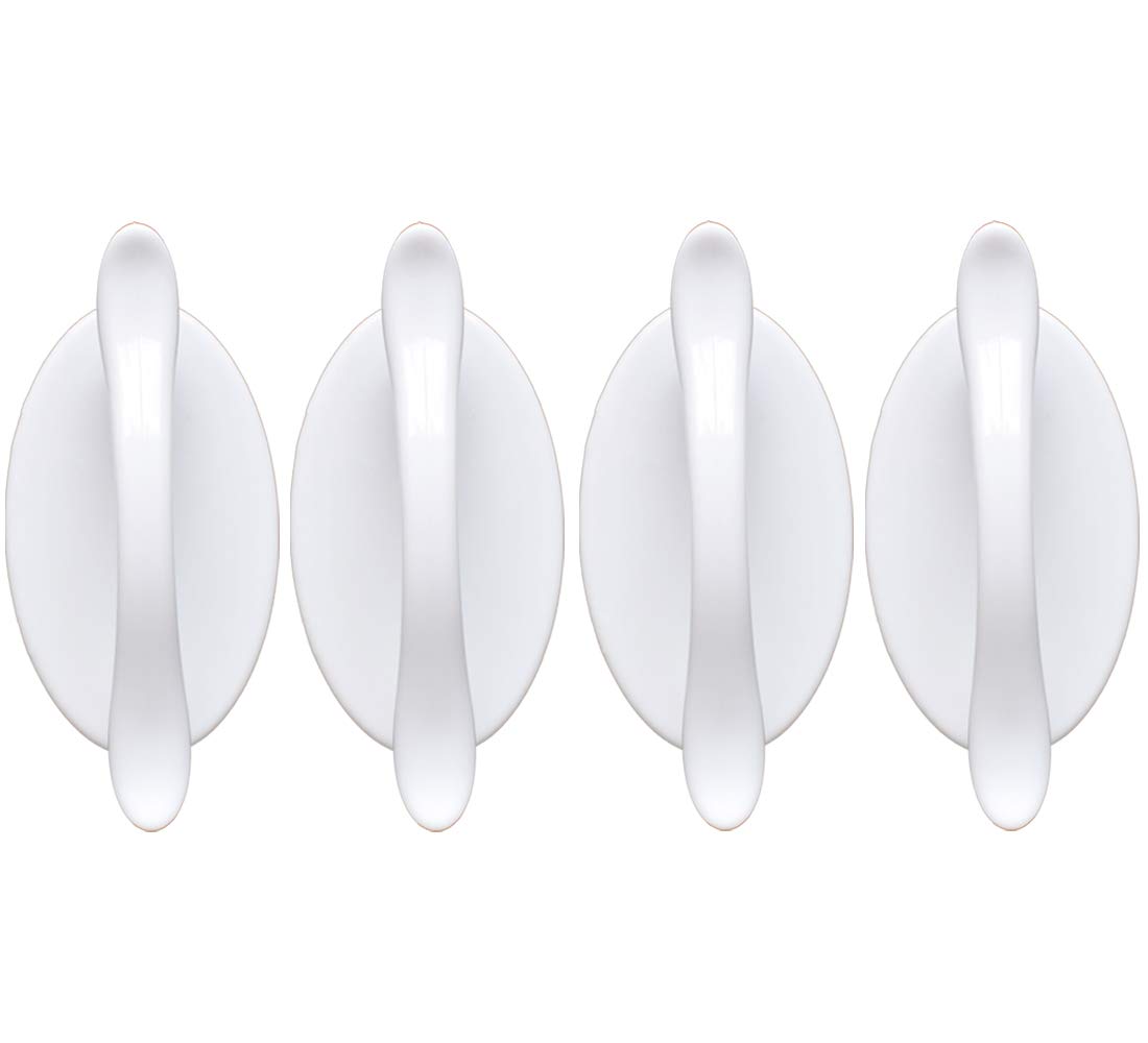 4 pcs White SelfAdhesive Handles for Sliding Door, Peel