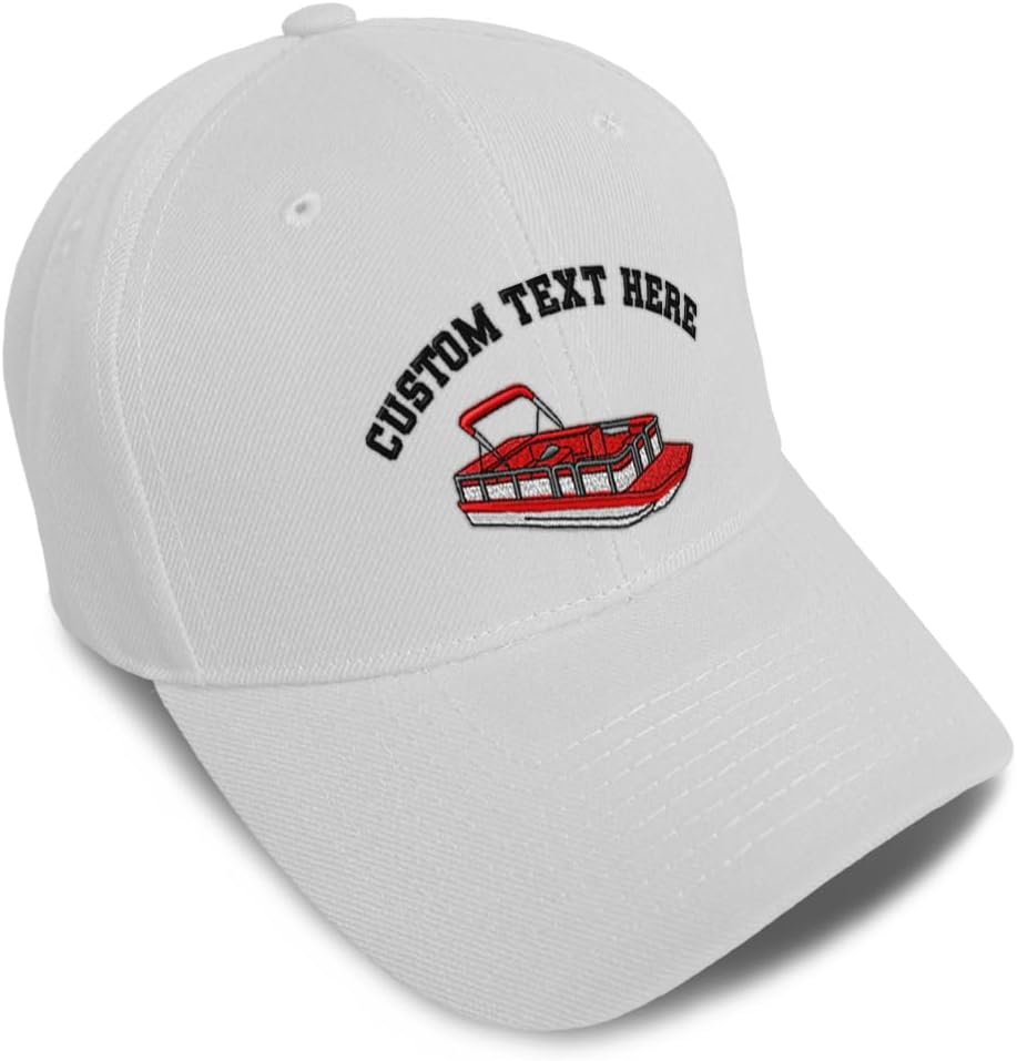 Custom Baseball Caps for Men & Women Embroidered Nautical Pontoon Boat Ladies & Men Baseball Hats Acrylic