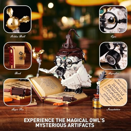 Image of Ideas Magic World Owl Building Set, Compatible with Lego Animal MOC Potter Toy with 1162 PCS, Collectible Harry Bird Model with Light Effect, for Adults Fans for Boys and Girls Aged 8+