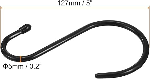 Miniatura 7 de PATIKIL Ganchos en forma de S de 5 pulgadas, paquete de 6 ganchos multiusos para colgar artículos en tu hogar, garaje, taller, color negro