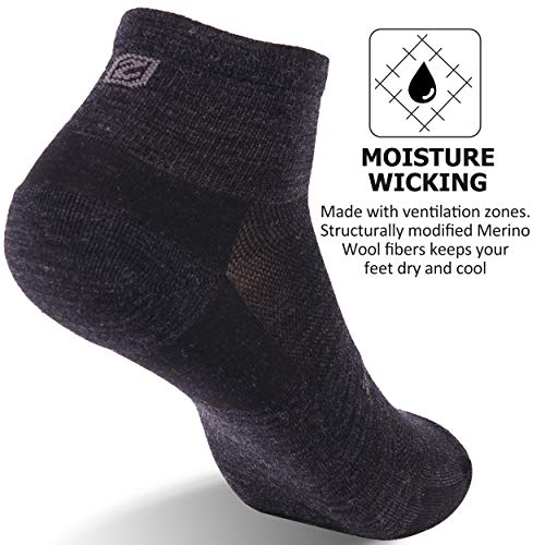 No Show Athletic Socks, ZEALWOOD Unisex Merino Wool Ultra-Light Running Tennis Golf Socks,1/3 Pairs3