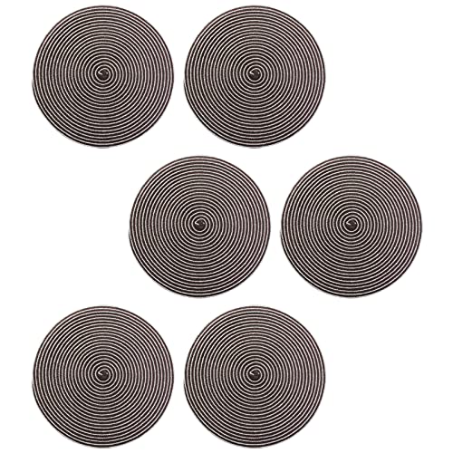 Set de table rond de qualité supérieure en coton tissé marron - 2
