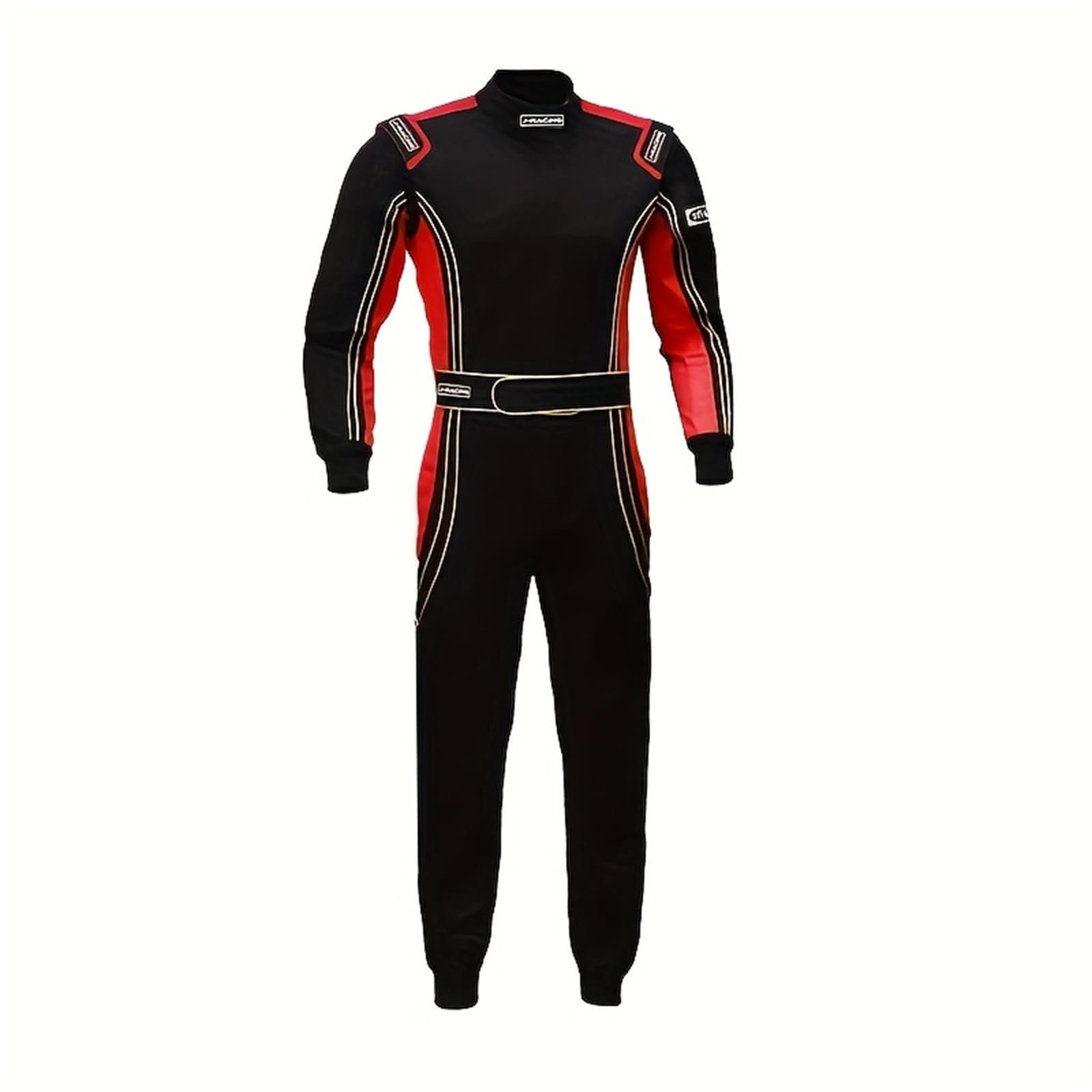Geek Home One-piece Race Gear Racing Suit Karting/Race/Rally Go Kart Racing Suit Auto Racing Fire Suit SFI 3.2A/1?Black Red,S?