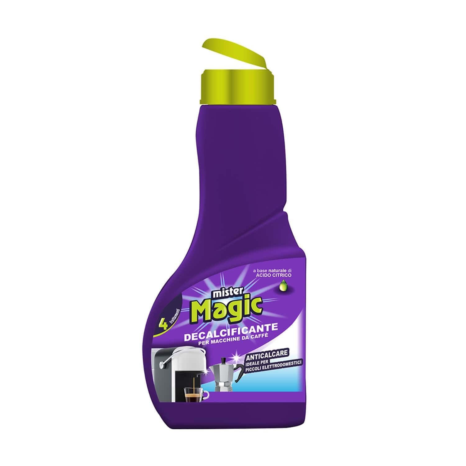 Mr Magic Decalcificante Macchinetta Caffè, Trattamento Anticalcare, per Piccoli Elettrodomestici, Biodegradabile al 98%, 200 Ml, Multicolore