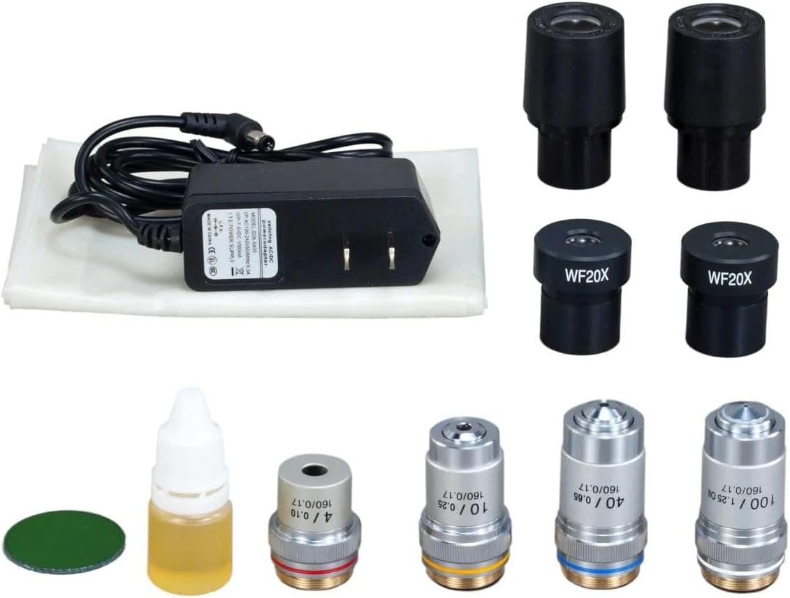 OMAX 40X-1600X Trinocular Biological Compound Microscope with Replaceable LED Light