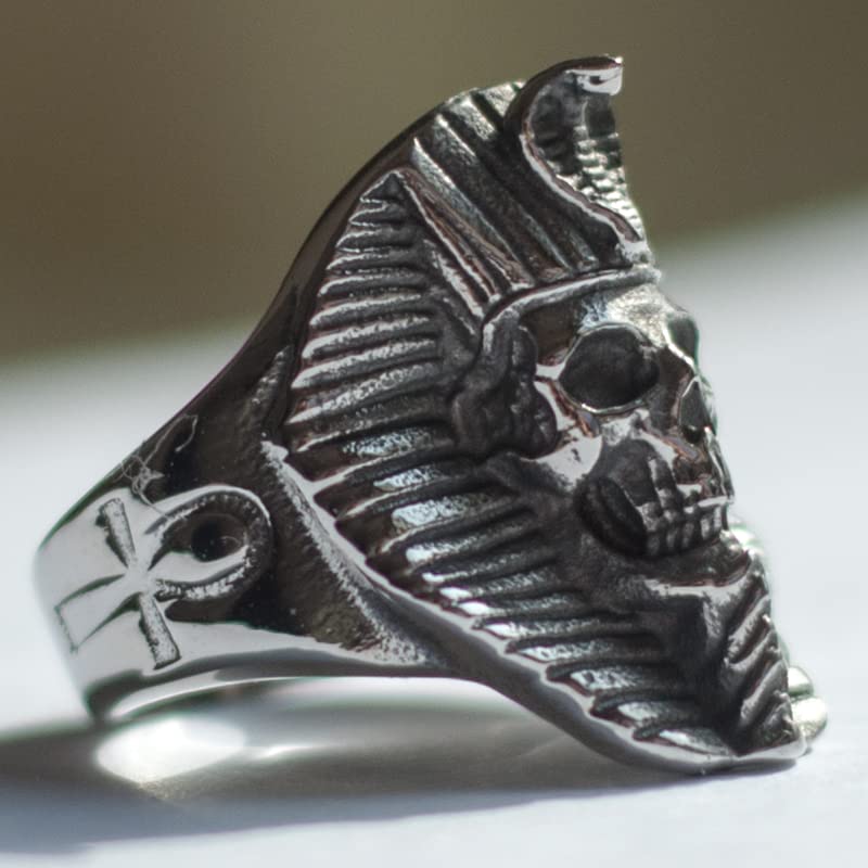 Image of Death Skull Ring for Men Stainless Steel Jewelry Biker Rings Scary Death Ring Skull for Gifts