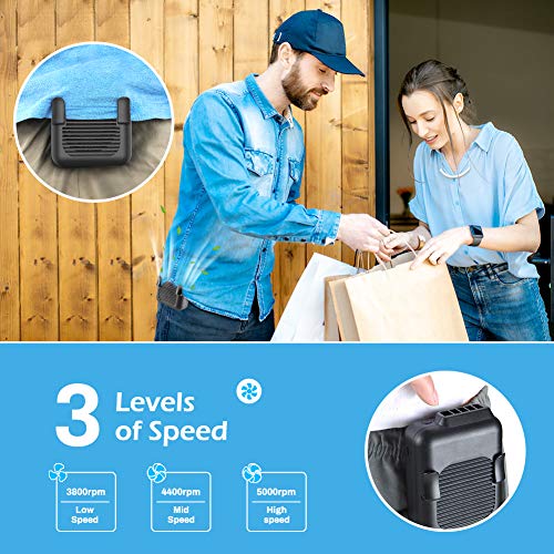 Ventilador de cuello portátil mini clip de 6000mAh recargable USB para camping 6